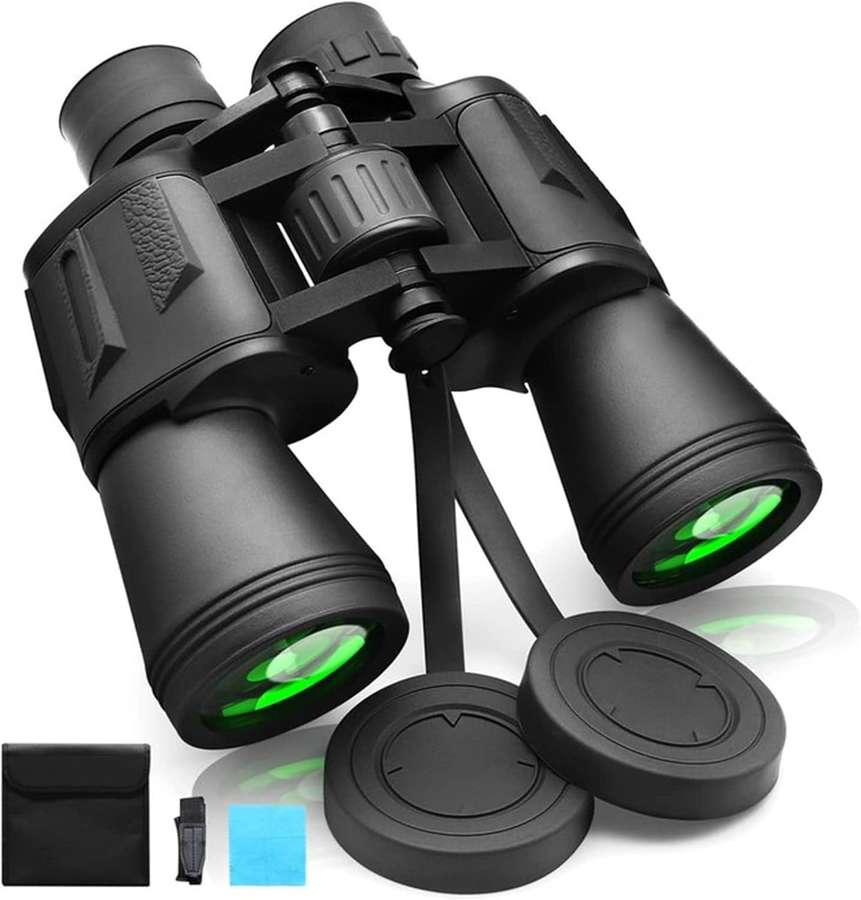 Metal Binoculars Power Low Light Vision for Adults for Bird Watching Travel Hunting