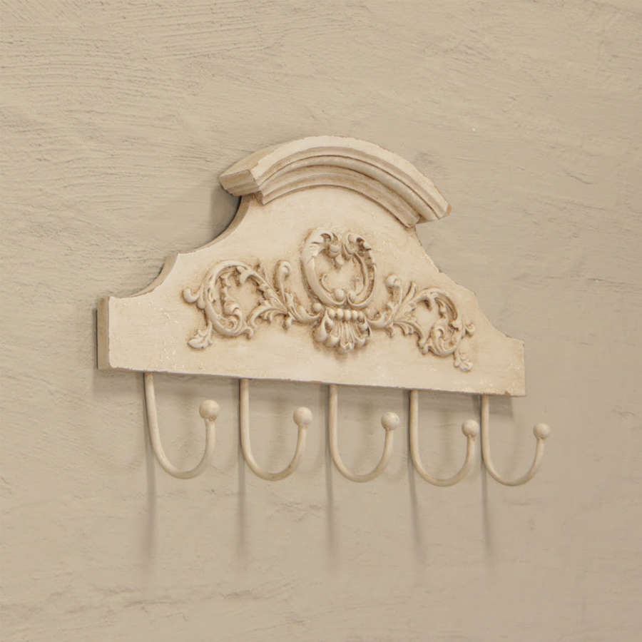 Grey Arched Wall Hanger with 5 Hooks