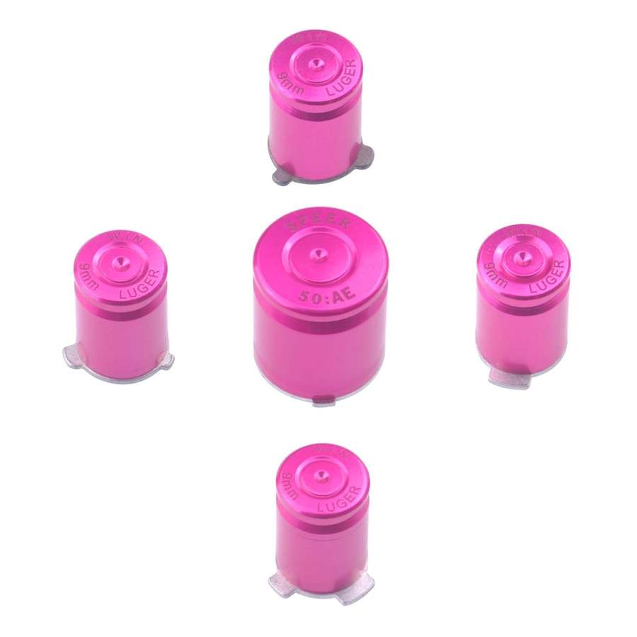 Xbox 360 Controller Metal Abxy With Guide Button Set Bullet Style Pink