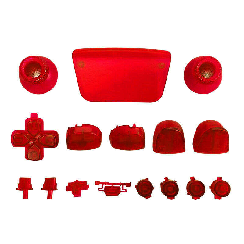 PS5 Dualsense Controller Full Button Set Clear Red