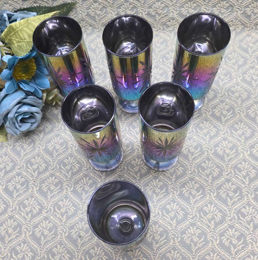6 Bohemian Drinking Glasses