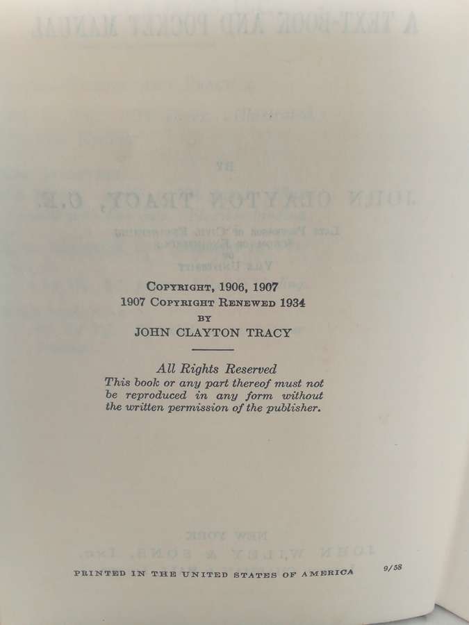 Plane Surveying: A Text-book and Pocket Manual Book by John C. Tracy