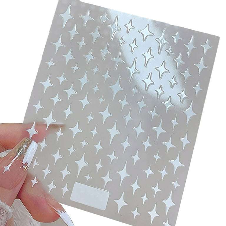 4pcs Shiny Star Nail Art Stickers 3D Ultra-thin Star Decals DIY Manicure Nail Adhesive Decoration