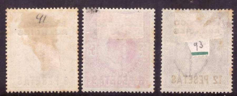 Great Britain. 1907 S.G. #121,122,123  Morocco Agencies MH.