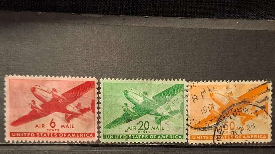 1941 -1944 - USA - 6C + 20C + 50C - Twin-Motor Transport Plane
