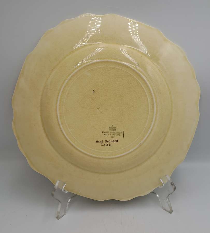 Vintage 1930's Myott Son & Co Ltd Cream Dinner Plate 25cm - Pattern 1338 -England (4 Available)