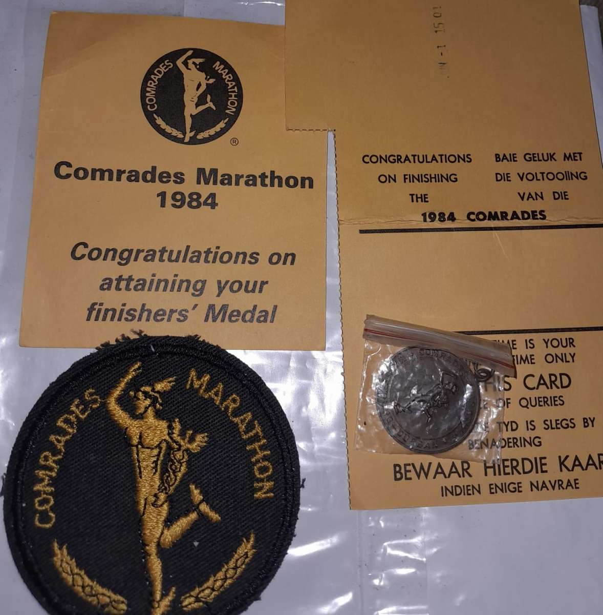 1984 Comrades Marathon medal patch - Uncirculated South African running memorabilia