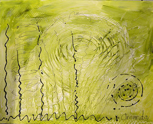 Green Abstract in Acrylic - 640mm x 510mm