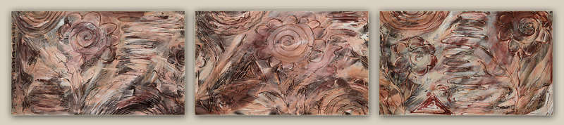 3-Panel Textured Acrylic Artwork (Total size: 1600mm x 325mm)