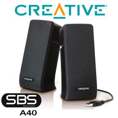 Creative SBS A40 USB Powered Speaker Set - 2.0 (0.8 Watts Speakers x 2) 70dB