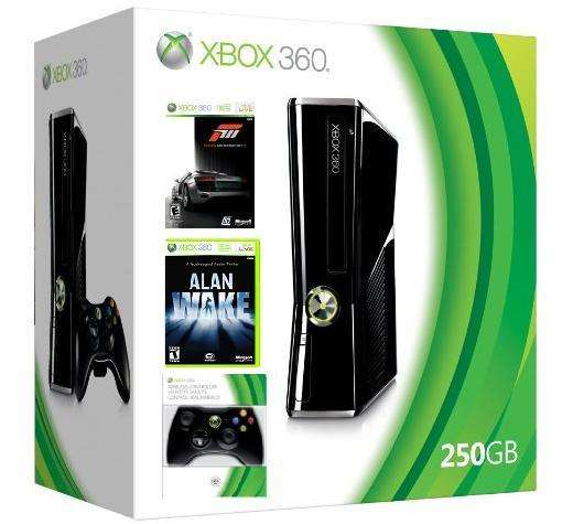 Xbox 360 slim 250GB +2 controllers, chatpad + wireless headset, premium games