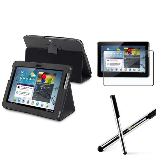 BasAcc Black Case/Screen Protector/Stylus for Samsung Galaxy Tab 2 10.1