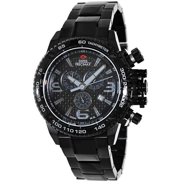 Swiss Precimax Men's Forge Pro SP13244 Black Stainless Steel Black Dial Swi