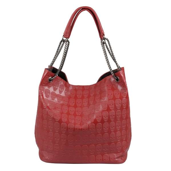 Journee Collection Women's Embossed Skull Double Handle Tote Bag