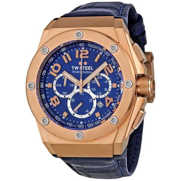 TW Steel Men's 'CEO Tech' Blue Dial Chronograph Watch