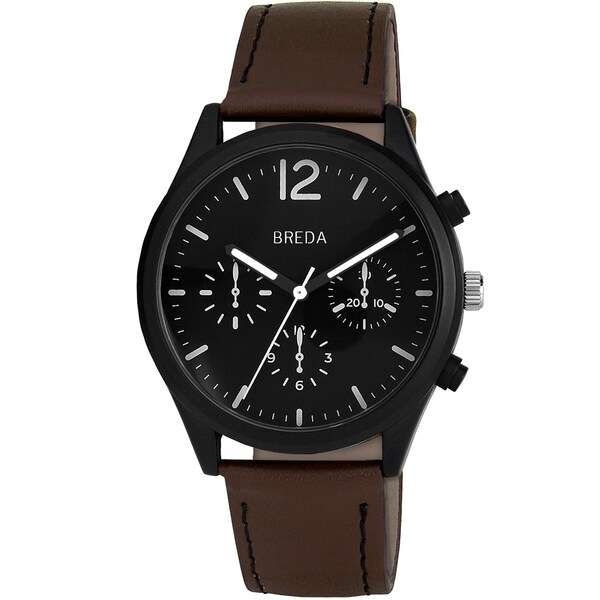 Breda Men's 'James' Black Dial Watch