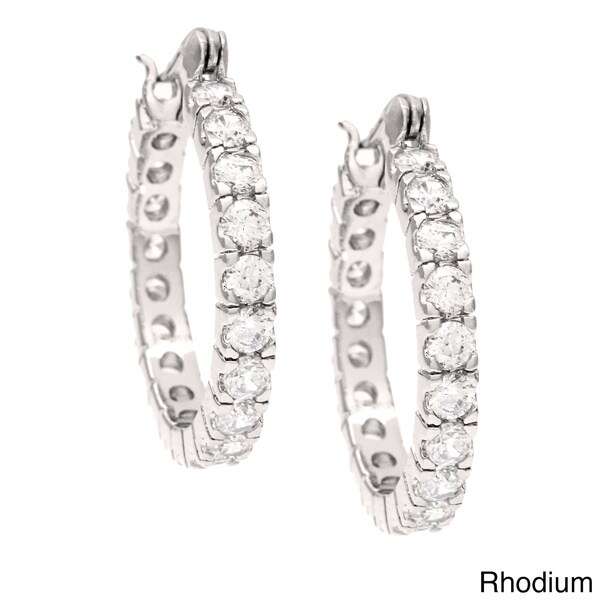 Simon Frank 4.45ct. Equal Diamond Weight CZ Infinity Hoop Earrings