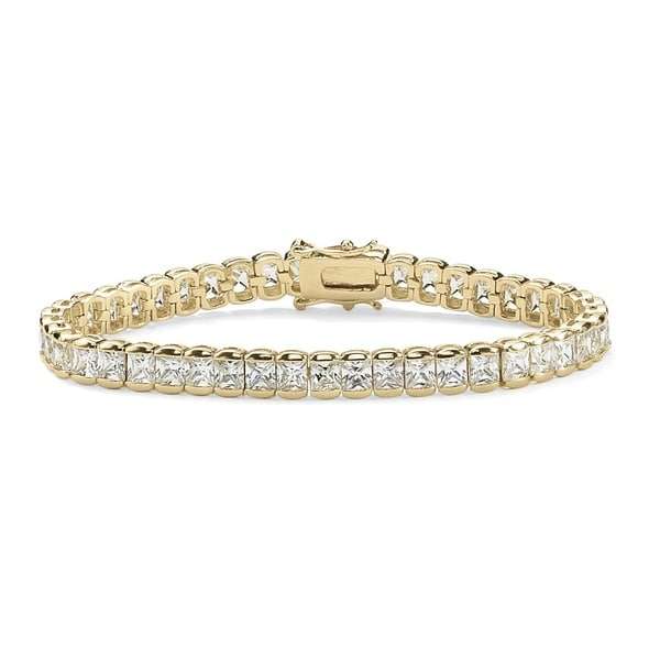 Ultimate CZ 14k Gold Overlaid 12 3/5ct TGW Cubic Zirconia Bracelet