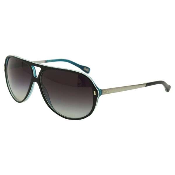 Dolce & Gabbana 'DD 3065 1870/8G' Black/ Turquoise Aviator Sunglasses