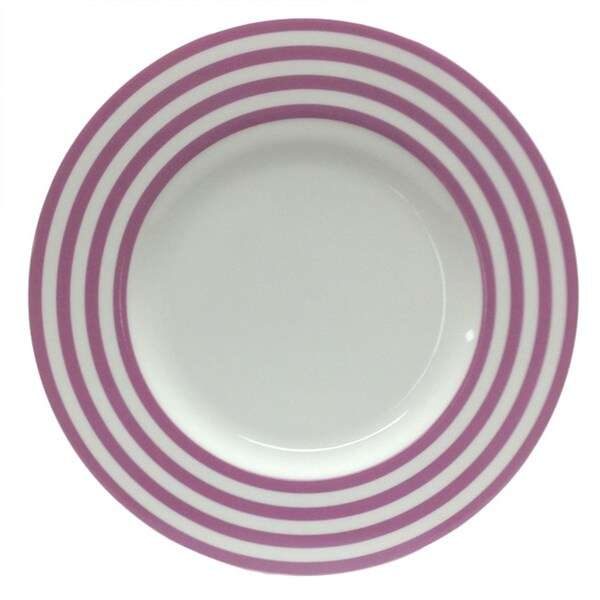 Red Vanilla Freshness Violet Lines 11.25-inch Dinner Plates (Set of 6)