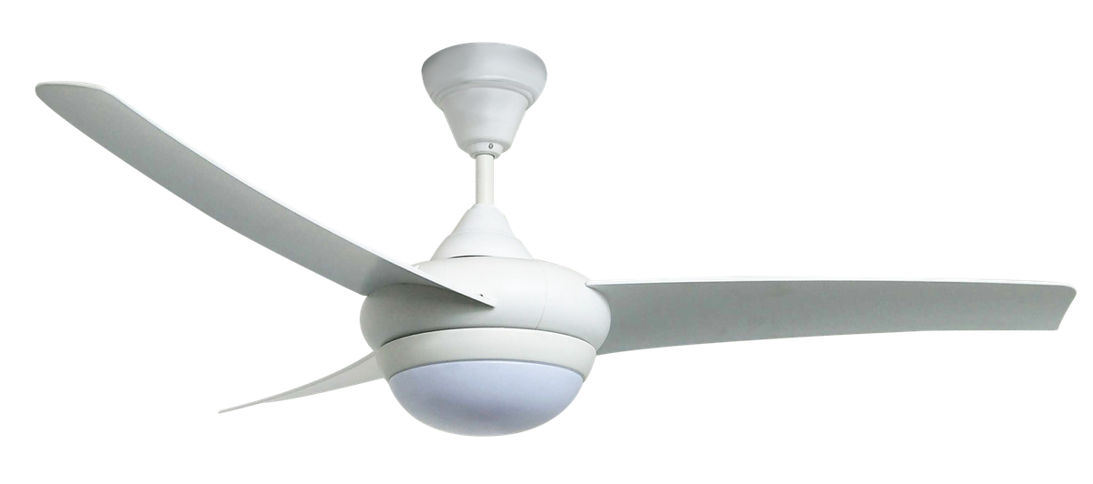 CEILING FAN WHTE 3 BLADE WALL CONT+LIGHT