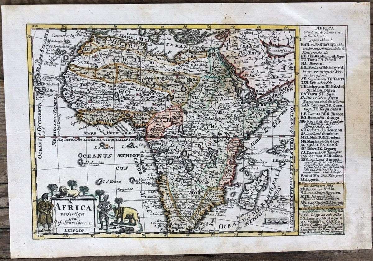 Africa verfertiget von John George Schreibern in Leipzig - Schreiber, Johann George