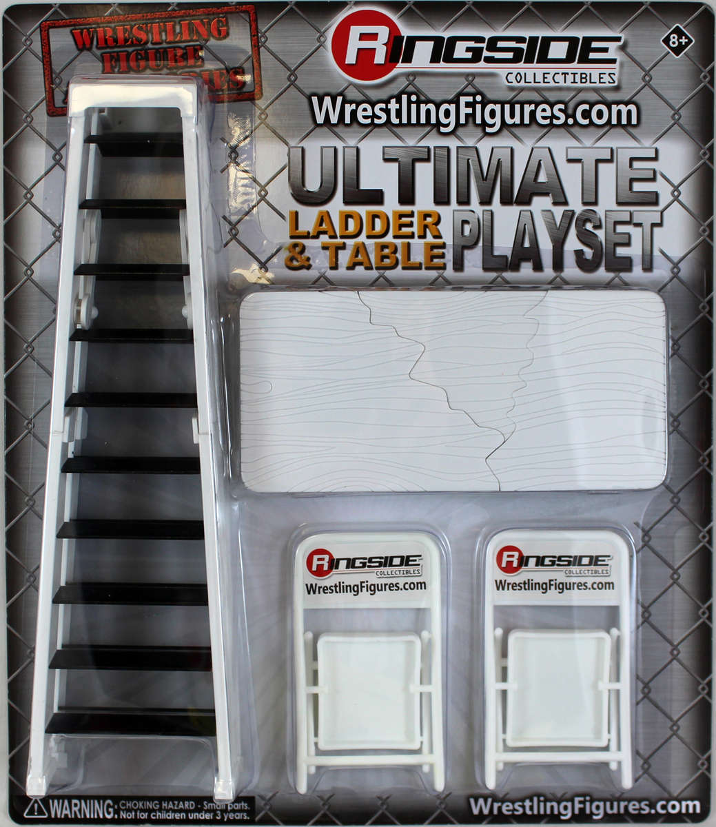 WWE Ultimate Ladder & Table Playset (White) - Ringside Exclusive Toy Wrestli