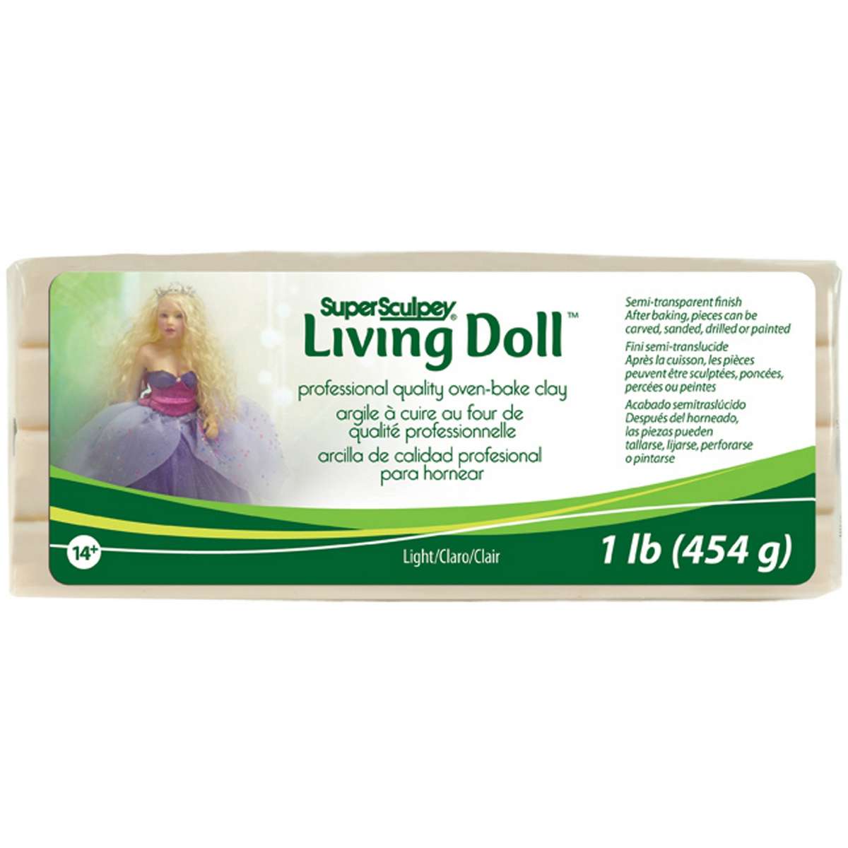 Super Sculpey Living Doll Clay 1 Pound Light