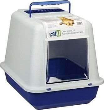 Catit Hooded Cat Pan (Medium) (Blue / White)