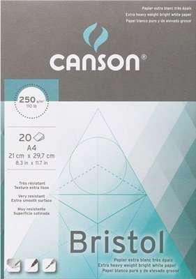 Canson Bristol Pad 250gsm A4 20s