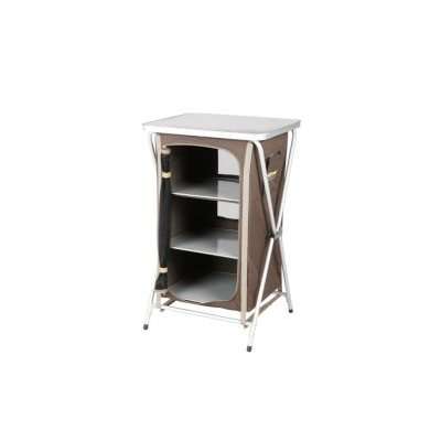 Oztrail Deluxe Folding 3 Shelf Cupboard (Brown)