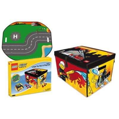 Neat-Oh! ZipBin - Large LEGO CITY FIRE Toy Box and Playmat - -