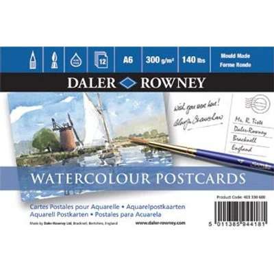 Daler Rowney Postcard Pad - 12 Sheets - 140lb (300gsm) - Not