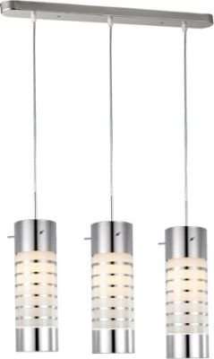 Radiant Rib Pendant Light - 3 Globe Fitting (Chrome)