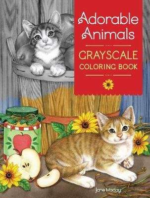 Adorable Animals Grayscale Coloring Book (Paperback)