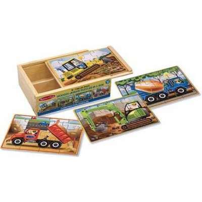 Melissa & Doug Puzzles In A Box - Construction (4 x 12 Pieces)