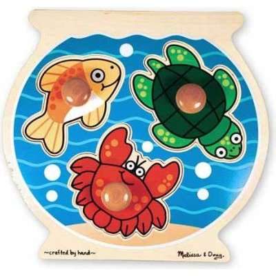 Melissa & Doug Jumbo Knob Puzzles - Fish Bowl (3 Pieces)