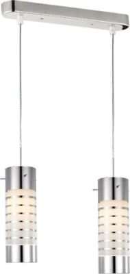 Radiant Rib Pendant Light - 2 Globe Fitting (Chrome)