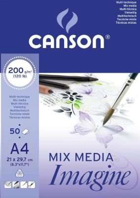 Canson Imagine Multimedia Pad - 200gsm - 50 Sheets - A4
