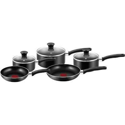 Tefal Essential Cookware Set (8 Piece) (Black)
