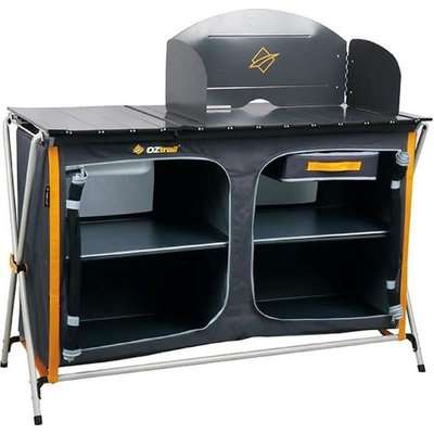 Oztrail Camp Kitchen Deluxe with Sink (Brown)