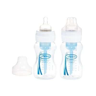 Dr. Brown's Natural Flow Wide-Neck Baby Bottle (240ml) (Level 1 Teat)  2 Pack