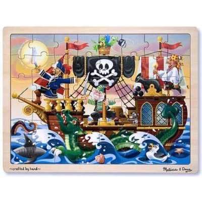 Melissa & Doug Wooden Jigsaw Puzzles - Pirate Adventure (48 Pieces)