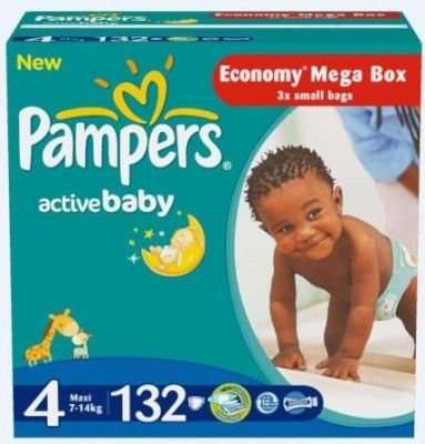 Pampers Active Baby Mega Pack 132's (Maxi)