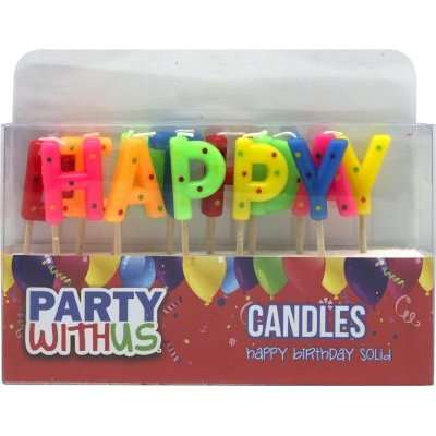 Happy Birthday Letter Candles (Mixed Colours)