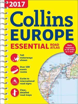2017 Collins Essential Road Atlas Europe (Spiral bound, New edition)