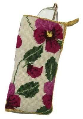 Cleopatras Needle Cerise Pansy Spectacle Case Tapestry Kit