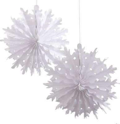 Vintage Noel  - Snowflake Fan Tissue Decorations (Pack of 2)