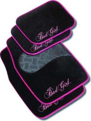 Stingray Bad Girl Car Mat Set (4 Piece) (Black/Pink)
