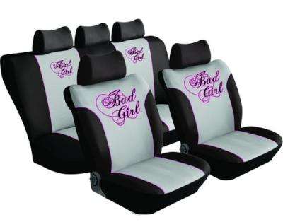 Stingray Bad Girl Full Car Seat Cover Set (11 Piece) (Black/Grey)
